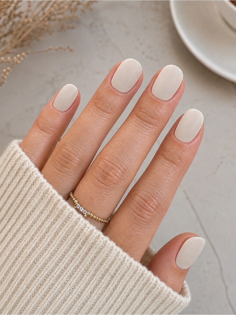 Neutral Soft White Gel Nail Wraps | Glossy DIY Manicure